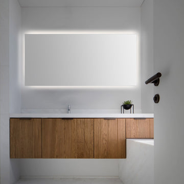Nora Rectangular Frameless Anti-Fog Aluminum Back-lit Tri-color LED Bathroom Vanity Mirror with Smart Touch Control - JONATHAN Y